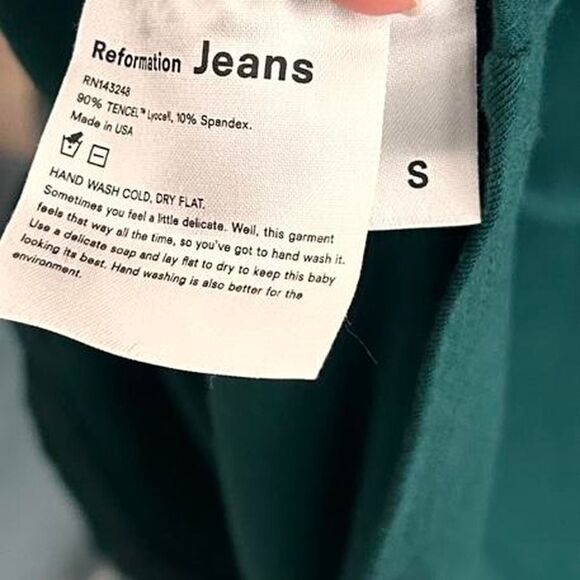 Reformation Rou Emerald Knit Midi Dress Fit & Flare Sustainable It-Girl Style S - Picture 7 of 8